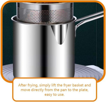 Deep Fryer Set French Fries Pot French Fries Cooker Frying Basket Deep Fryer Pot For Baking Frying Boiling Home Kitchen